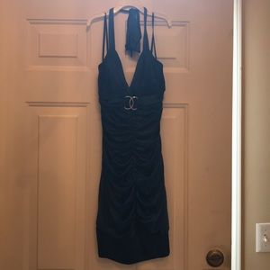 Navy blue dress white rhinestone embellishment!
